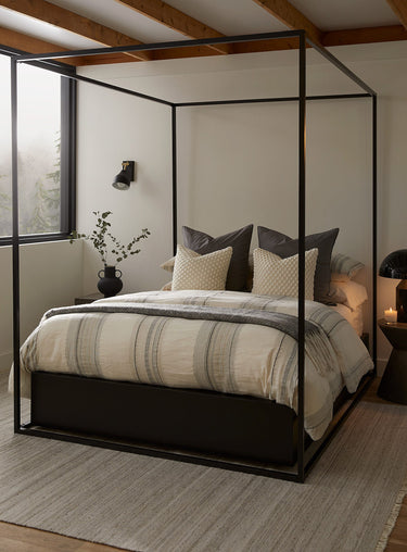 Natural stripes duvet cover set